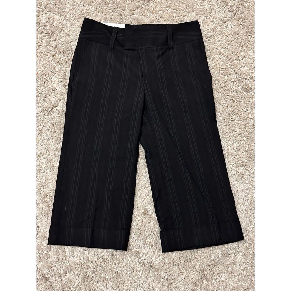 NEW WITH TAGS WOMEN CALVIN KLEIN CROPPED STRIPED stretch PANTS charcoal size 0